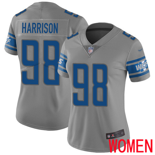 Detroit Lions Limited Gray Women Damon Harrison Jersey NFL Football #98 Inverted Legend->women nfl jersey->Women Jersey